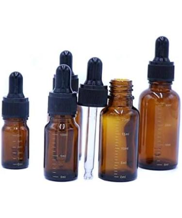 3 Pcs Empty Refillable Amber Glass Graduated Dropper Bottle Essential Oil Cosmetics Elite Fluid Container Jar Pot Holder with Glass Pipette Dropper (30ml/1oz) - Buy Online on SooperMarket.com
