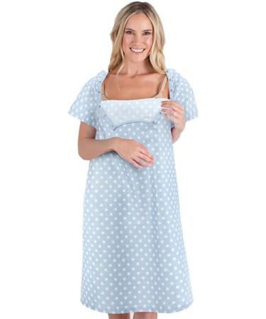 Abiha Labor and Delivery Gown - Stylish Maternity Nightgown for Hospital Stay - Pink L-XL - Buy Online on SooperMarket.com