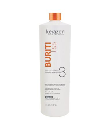 Brazilian Keratin Intensive Hair Mask Deep Conditioner 33.8oz/1L Buriti Liss by KERAZON