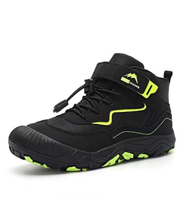 FLIOZY Hiking Boots Boys Girls Walking Shoes Kids Anti Collision Non Slip Hiking Boot Outdoor Trekking Walking Sneakers 2.5 Little Kid Black