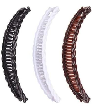 2 Pieces 1 Black and One Brown Tart Banana Clips Long Hair Clips Banana Hair Comb Fish Grip Hair Clips Plastic Other Gemstones Hair Accessories - Buy Online on SooperMarket.com