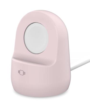 AhaStyle iWatch Stand Silicone Charging Dock Holder Accessories for Apple Watch Series 8/Ultra/SE2/7/6/SE/5/4/3/2/1(49/45/44/42/41/40/38mm), Supports Nightstand ModeAdapters NOT Included(Pink)