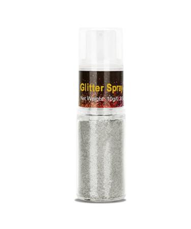 Go Ho Hair and Body Glitter Spray,Festival Glitter Powder Makeup for Hair/Body/Clothes,Glitter Spray Loose Sparkle Powder Makeup for Silver Body Face Highlighter,10g