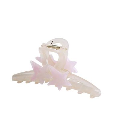 Vctitil Five-pointed Star Acrylic Hair Claws Hair Clips Ponytail Holders Shark Clip Barrettes Hair Accessories for Women Girl Thin Thick Hair(pink)