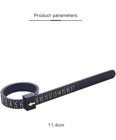 1 Pack US Ring Sizer Measuring Gauge 1-17 US Rings Size Plastic Finger Sizing Measure Tool Reusable Black - Buy Online on SooperMarket.com