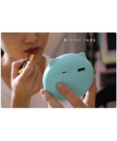 5200MAh Portable Mini Mobile Power Portable Mirror Wireless USB Charging with LED Lighting Mini Vanity Mirror Travel Sensing Lighting-Pink - Buy Online on SooperMarket.com