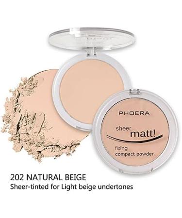 AQUAPURITY PHOERA Sheer Matte Fixing Powder Makeup Base Fixer | Long-Lasting Foundation Setting Powder (202 Natural Beige) - Vitamin E Infused for Skin Beauty - Buy Online on SooperMarket.com