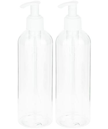 PET bottles with pump clear empty plastic bottles BPA-free refillable bottles with pump dispenser (2x 500ml)