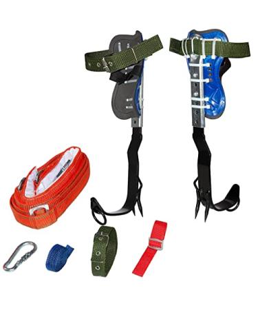 huyear Pole Tree Climbing Spike Hook Set Adjustable Lanyard Rope Rescue Belt Climber