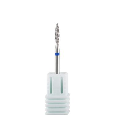 BNG Cuticle Drill Bit for Nails Electric Nail Drill File Professional 3/32" Flame Flame Diamond Carbide Cuticle Cleaning Efile Bits Nail Art Replacement Burr Manicure File Tool 1PCS (Style-M)