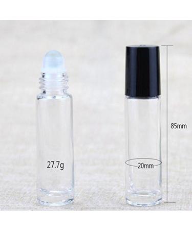 6 Pack 10ml Empty Clear Glass Roll-On Bottles with Glass Balls - Ideal for Perfumes Essential Oils & Lip Gloss Storage - Buy Online on SooperMarket.com