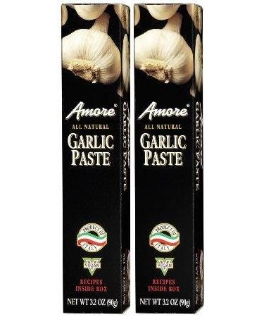 Amore All Natural Italian Garlic Paste (3.2 oz Tubes) 2 Pack