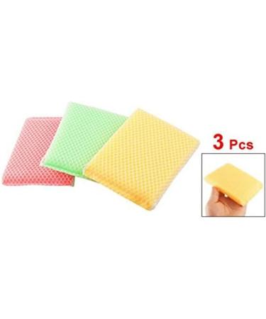 Mdhpklaur Kitchen Dish Bowl Green red Yellow Scouring Sponge Cleaning Pads 3 Pcs - Buy Online on SooperMarket.com