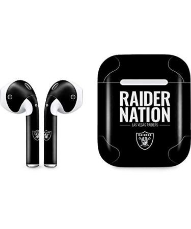 Skinit Decal Audio Skin Compatible with Apple AirPods with Lightning Charging Case - Officially Licensed NFL Las Vegas Raiders Team Motto Design