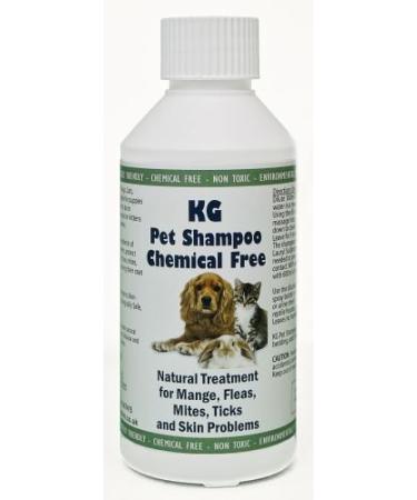 KG Wash & Go No Rinse Pet Shampoo 250ml. Rids & Protects from Mange Fleas Ticks Mites & Itchy Skin Problems Promotes Hair Re-Growth. SLS Paraben Pesticide & Chemical Free