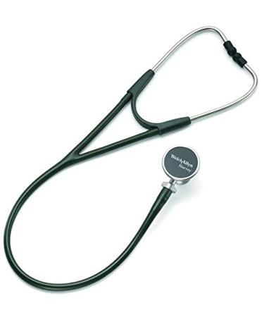 Welch Allyn Harvey DLX Adult Cardiology Stethoscope Forest Green 5079-328 Double-Head Chestpiece (Diaphragm and Bell) Dual Lumen Tubing 28 in
