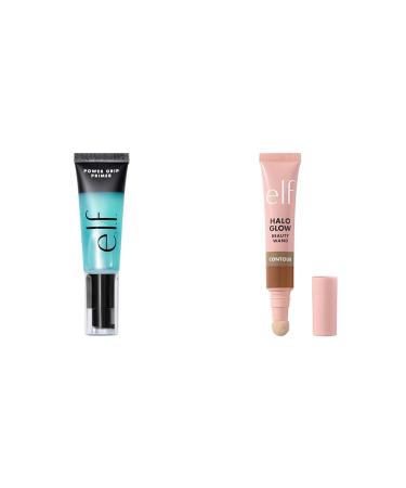 e.l.f. Cosmetics Power Grip Primer Gel-Based & Hydrating Face Primer & Halo Glow Contour Beauty Wand Liquid Contour Wand For A Naturally Sculpted Look