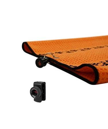 Frogger Golf Microfiber Waffle TRAX Towel with Bag Latch-It Orange/Black