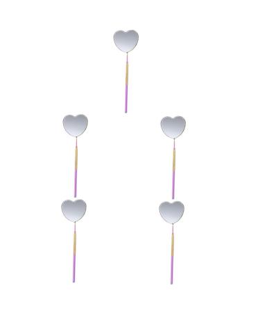Beavorty 5pcs Eyelash Check Mirror lash tech supplies mirror for eyelash extension eyelash mirror for women handheld t tool lash tool Beauty Salon Tool moon Miss Stainless steel hand mirror