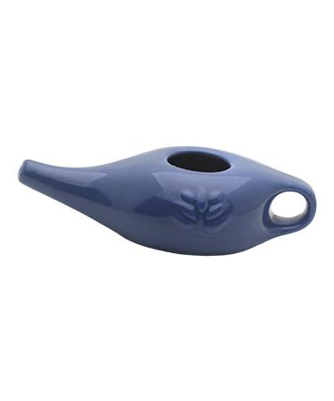 korvre 250Ml Ceramic Neti Pot Nose Cleaning Pot Leakproof Spout Pot for Nasal Rinsing Nose Washing Men and Women Blue