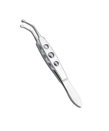 Dajidafu Stainless Steel Eyelid Precision Tweezers Eye Clogging Removal Cleaning Clamps Tools with Non-Slip Handle Personal Care Small Round Tip
