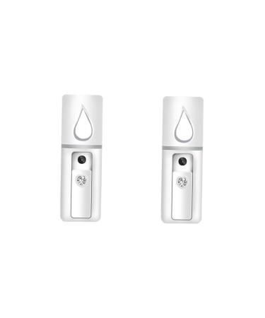 Baluue 2pcs Facial Spray Mist Hydrating Sprayer for Eyelash Extensions Mini Face Humidifier White
