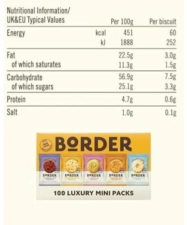 Border Biscuits Luxury Ultimate Assorted Mini Pack 100 Biscuits Wrapped 5 Varieties (1 Box) - Buy Online on SooperMarket.com