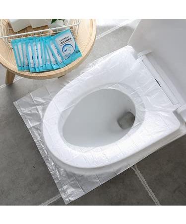 NEAGLORY 100 Pack Disposable Plastic Toilet Seat Cover Waterproof and Non Slip Individually Wrapped, for Travel, Toilet Seat Protectors for Toddler Potty Training, Pregnant Mom, Adult Plastic 100 Pieces