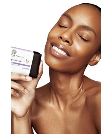 Shea Radiance African Black Soap Bar 3 Pack - Lavender | Best Natural Skin Care for All Skin Types - Buy Online on SooperMarket.com