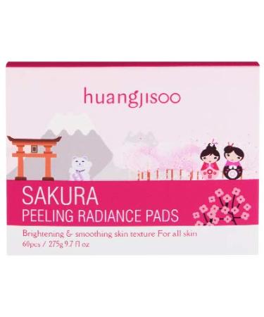Huangjisoo Sakura Peeling Radiance Pads - 60 Pads | 7.76 fl oz - Exfoliating & Brightening - Buy Online on SooperMarket.com