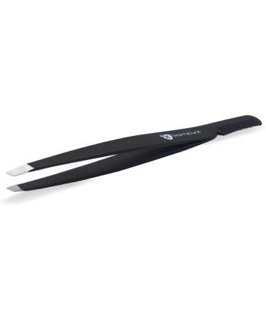 KAMICURE Professional Tweezers with Comb Feature - Stainless Steel Slant Tip Eyebrow Tweezers for Women Facial Hair Removal and Ingrown Hair - Buy Online on SooperMarket.com