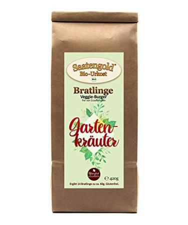 Saatengold Patties - Veggie burgers for 14 patties | Vegan organic natural burgers | (Veggie burger "Garden herbs")