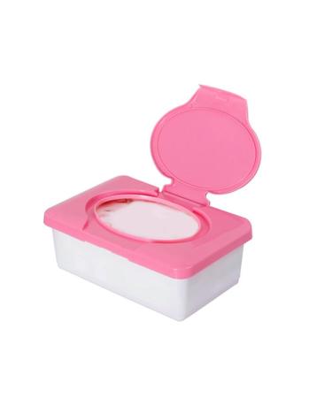 Tainrunse Wet Tissue Box Smooth Surface Multifunctional Helpful 80Pcs Large Capacity Wet Wipe Box Pink