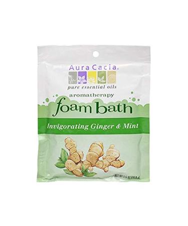 Aura Cacia Invigorating Ginger & Mint Aromatherapy Foam Bath | 2.5 oz. Packet