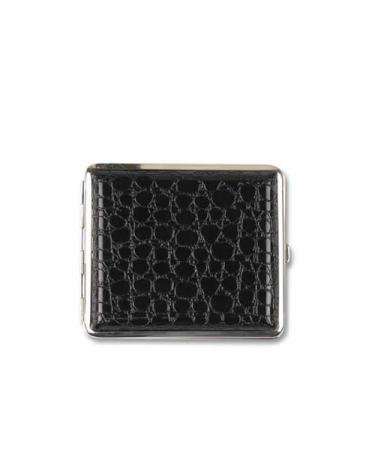 Zigtt. Case Imitation Leather Black Matt Nickel Frame 18 with Elastic Strap in EP Made in Germany