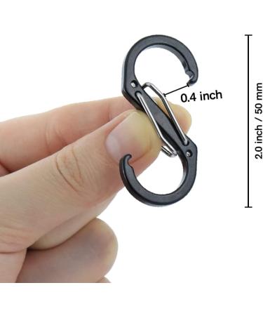 Mini Black Aluminum Carabiner Snap Hook for Fishing/Camping - Outdoor Sports Keychain - Buy Online on SooperMarket.com
