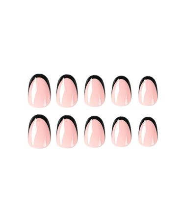 RikView Black French Press on Nails 24 PCs/Set | Medium Almond Glossy Fake Nails for Women - Buy Online on SooperMarket.com