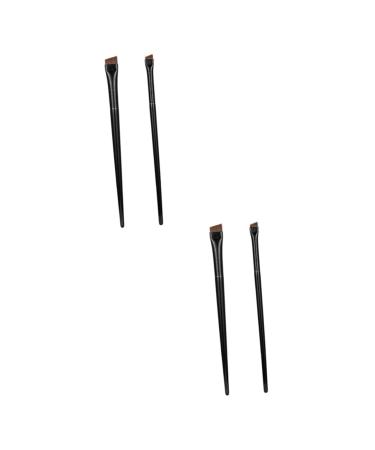 Baluue 6 Sets Eyeliner Brush Makeup Brush Eye Liner Wands Eyebrow Brush Spoolie Ear Black Wood