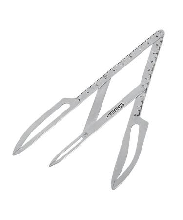 Tiuimk Stainless Steel Eyebrow Microblading Triangle Ruler - Silver