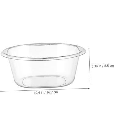 OFFSCH Transparent Plastic Washbasin Wash Basin Plastic Face Cleaning Basin Salon Washing Basin Wash Plastic Basin Foot Soaking Basin Kitchen Sink Bowl Wash Bowl Vegetable Bowl Baby Large Transparent 26.7x25.7cm - Buy Online on SooperMarket.com