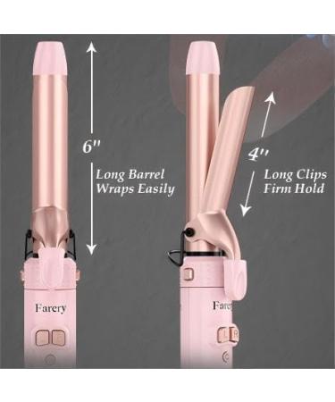 4-in-1 Interchangeable Automatic Rotating Curling Iron & Thermal Brush Set - Pink | Instant Heat 410 F for Effortless Curls - Buy Online on SooperMarket.com