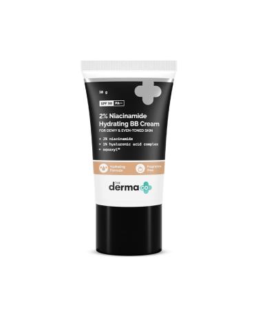 2% Niacinamide Hydrating BB Cream with SPF 30 (02 Nude Shade) | Gives Medium Buildable Coverage & Smooth Finish | Skin Hydration with Sun Protection | 1.06 Oz/30g