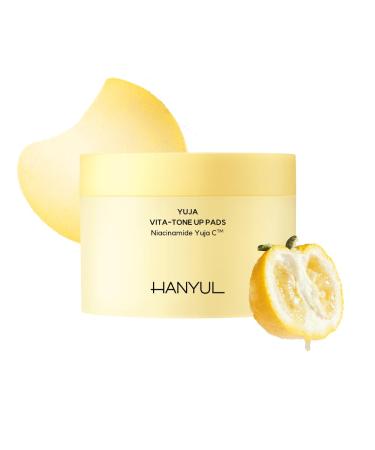 Hanyul Yuja (Yuzu) Vita Tone Up Apple Zone Toner Pads | 2 in 1 Pads with Vitamin C Brightening Antioxidant Care with Multi Vitamin Patch for Under Eye Vegan Certified 60 Sheets