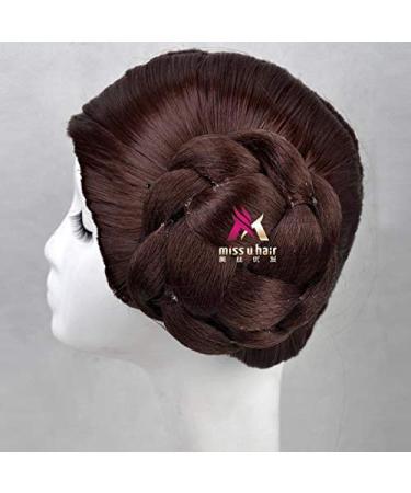 Leia Organa Solo Princess Brown Short Synthetic Hair Cosplay Wig with Buns | Heat Resistant Fiber & Wig Cap - Buy Online on SooperMarket.com