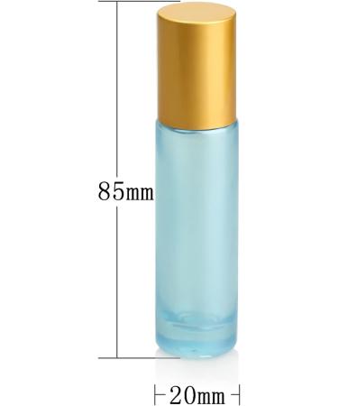 Tianzd 10ml Blue Glass Roller Bottles - 6 Pack with Gold Caps | Ideal for Essential Oils & Roll-On Applications | Includes Funnel Opener - Buy Online on SooperMarket.com