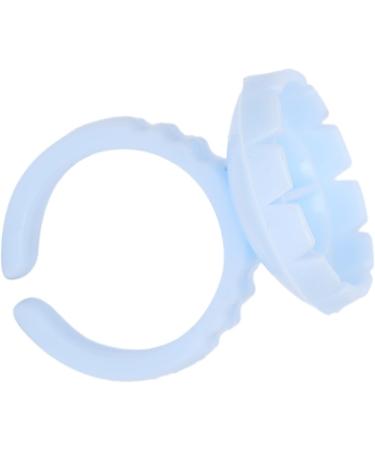 Eyelash Extension Glue Ring Cup 1.5cm / 0.6in Stable Wearing Easy To Wear Eyelash Glue Ring Cup Strong Flexibility for Professional Use(A pack of 100 blue) - Buy Online on SooperMarket.com