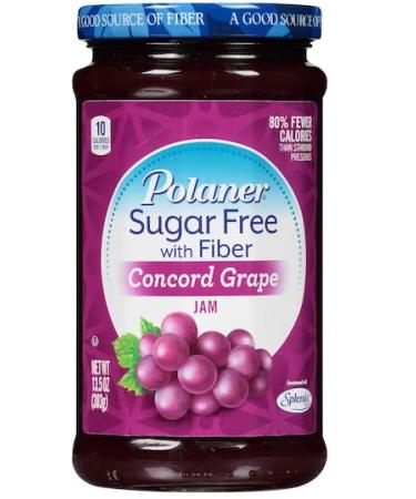 Polaner Sugar Free Preserves with Fiber 13.5oz (Pack of 2) - Strawberry & Concord Grape | Includes Make Your Day Spreader - Buy Online on SooperMarket.com