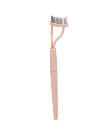 Pink Stainless Steel Eyelash Separator Comb Portable Folding Makeup Cosmetic Arc Eyelash Separator for Traveling