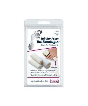 Pedifix P337 Tubular Foam Band Toe Bandages Relieve Corns  Ingrown Nails & More  Medium