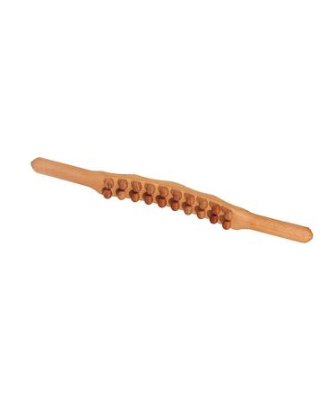 Gua Sha Stick made of wood two-row 20 pearls trigger point massager for muscles neck and back excavator massage scrap (beech 20 pearls)